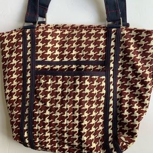 Vintage 70’s Canvas Houndstooth Tote